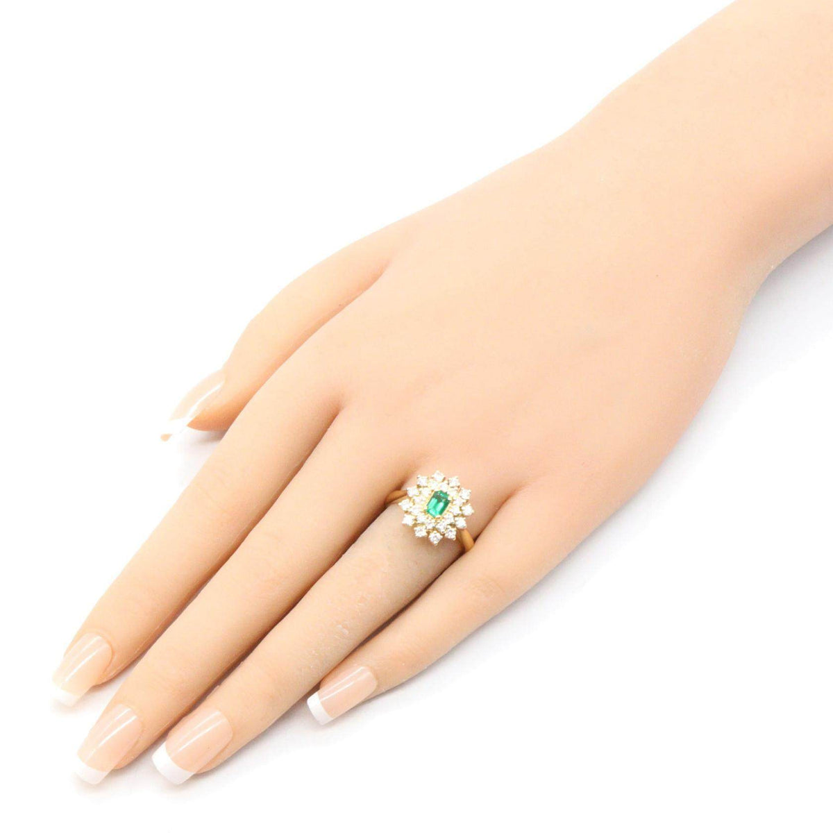 18K Yellow Gold Diamond Emerald Ring – image 8
