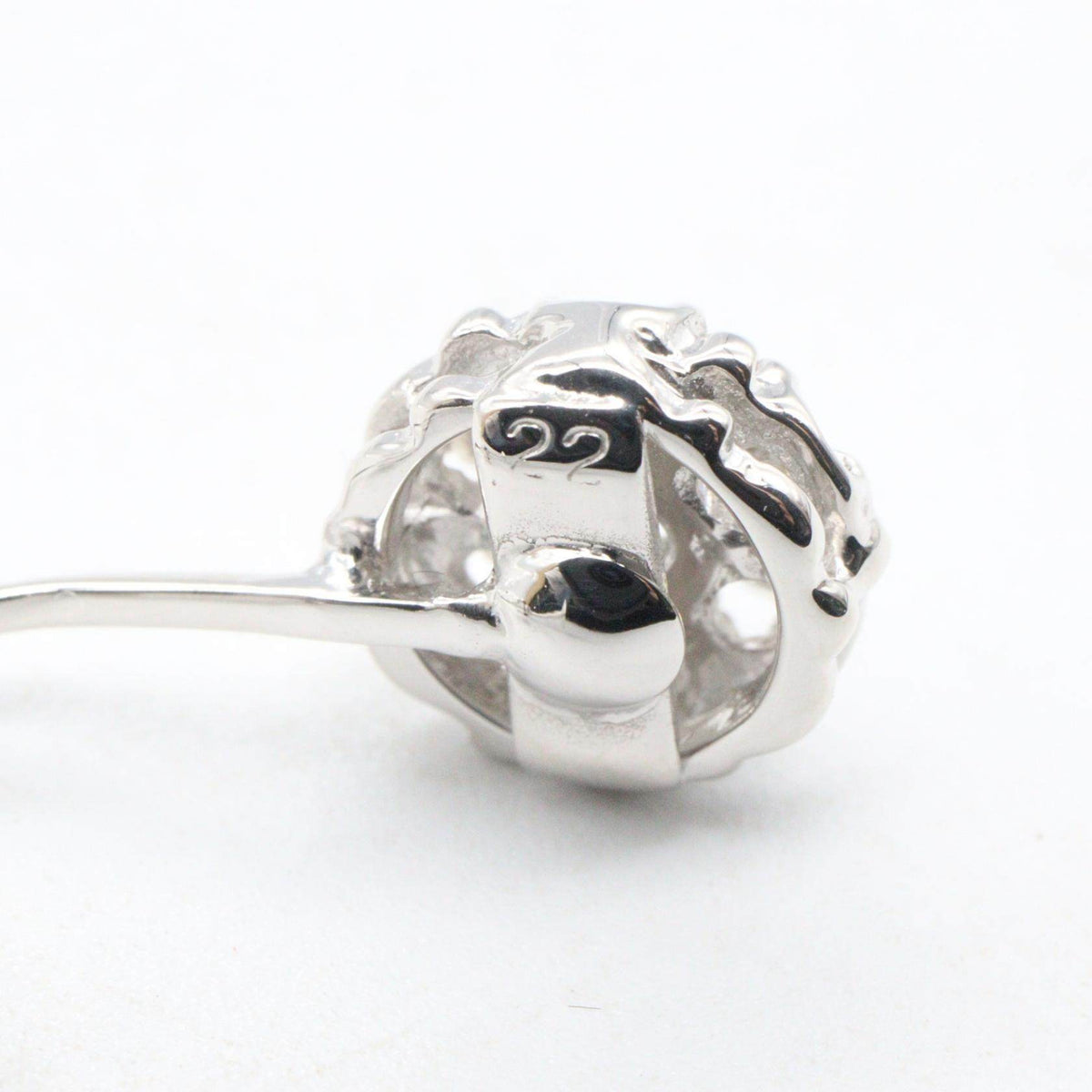 14K White Gold Diamond Clip-On Earrings – alternate view