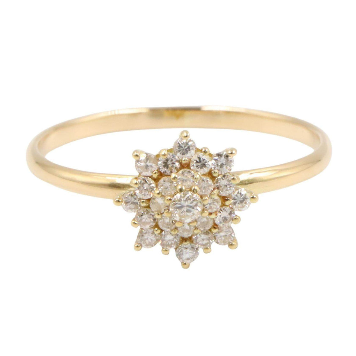 18K Yellow Gold Diamond Ring – side view