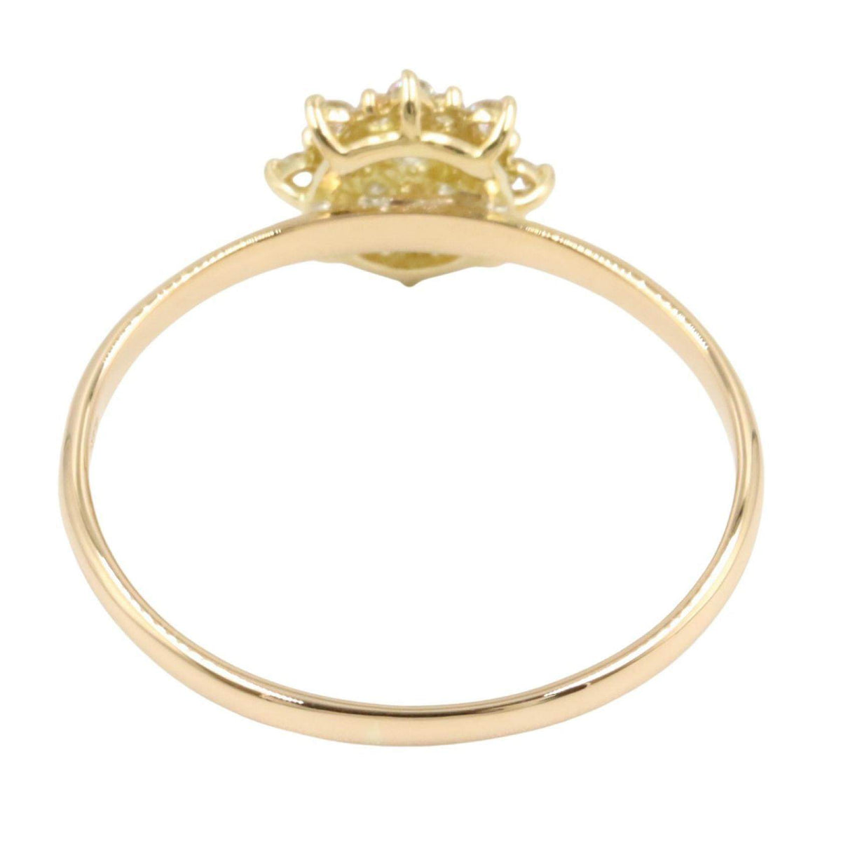 18K Yellow Gold Diamond Ring – top view