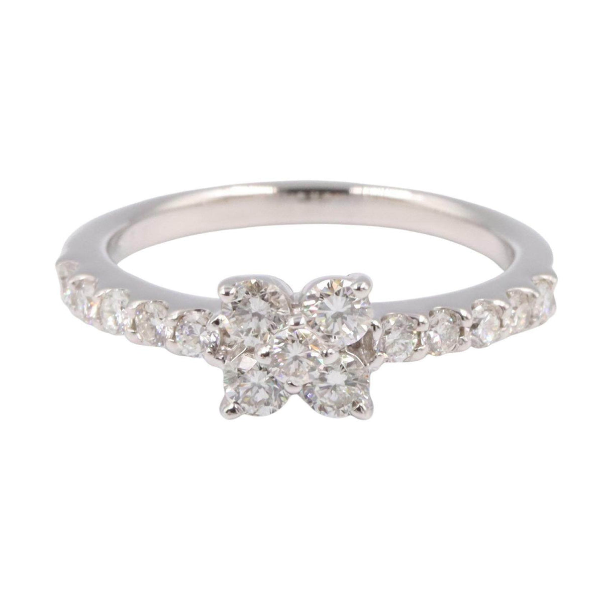 18K White Gold Diamond Ring – side view