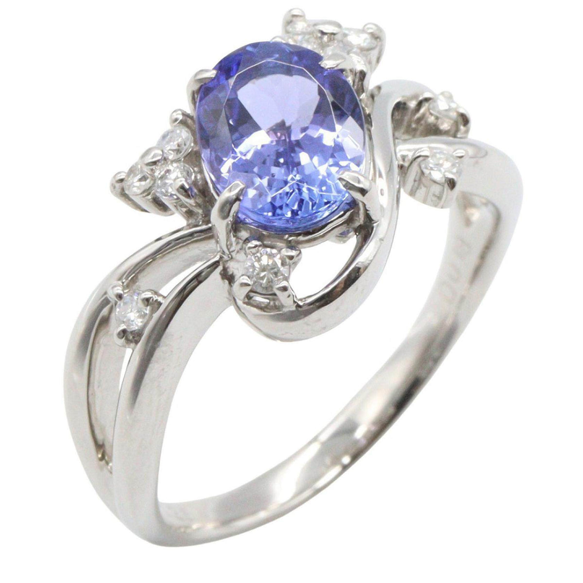 Platinum Diamond Tanzanite Ring – front view