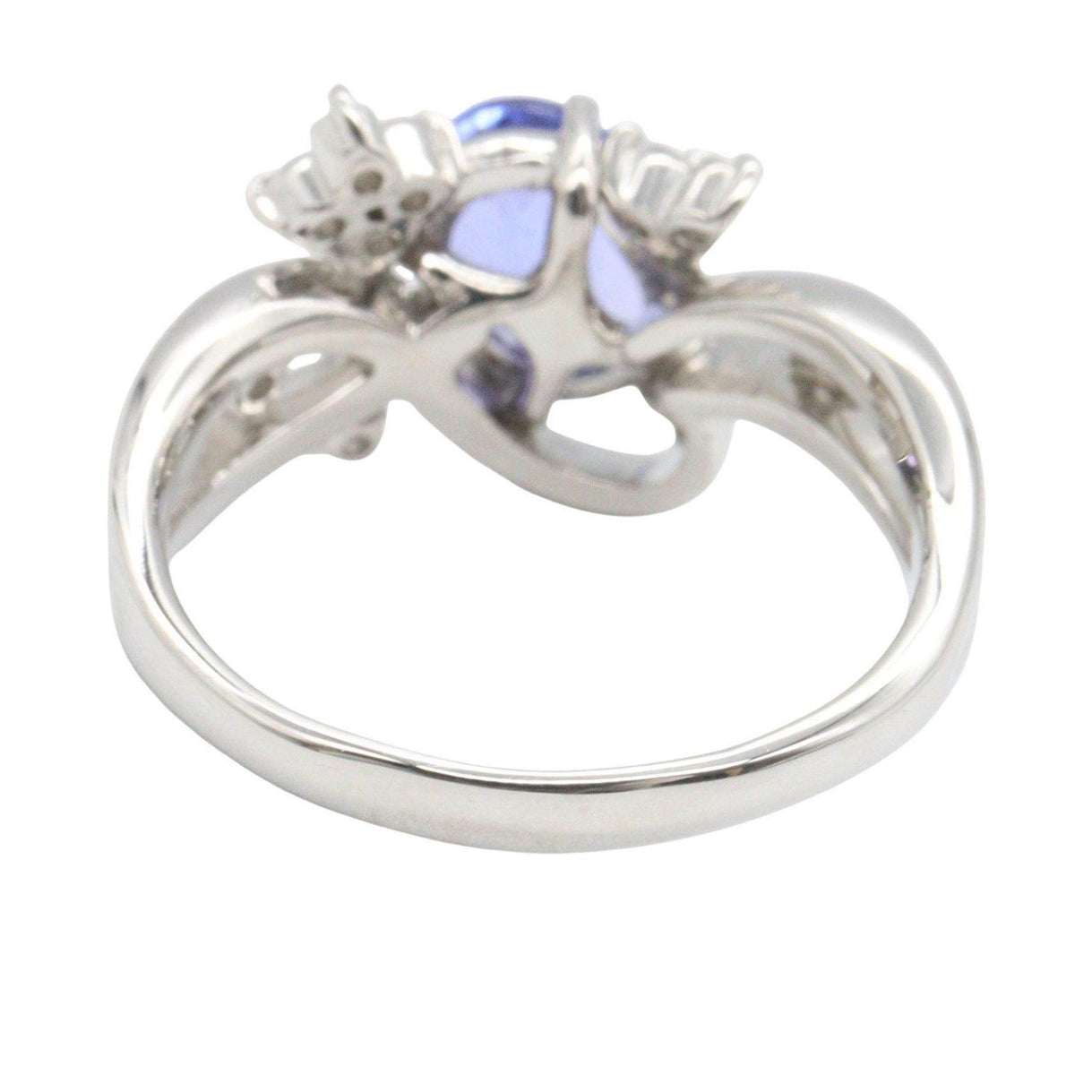 Platinum Diamond Tanzanite Ring – top view
