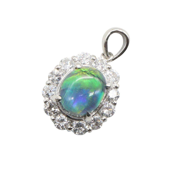 Platinum Black Opal Pendant – front view