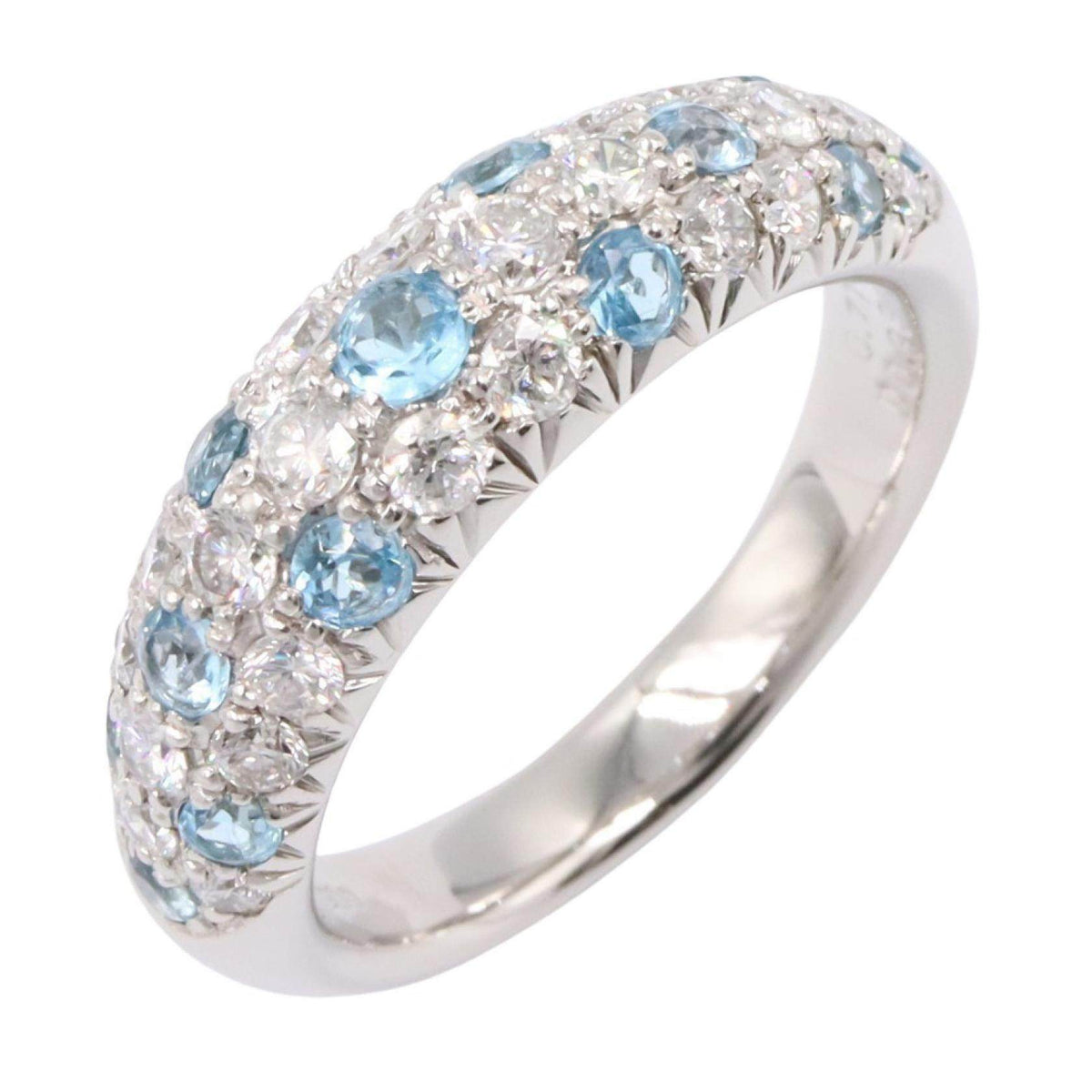 Platinum Blue Topaz Ring – front view