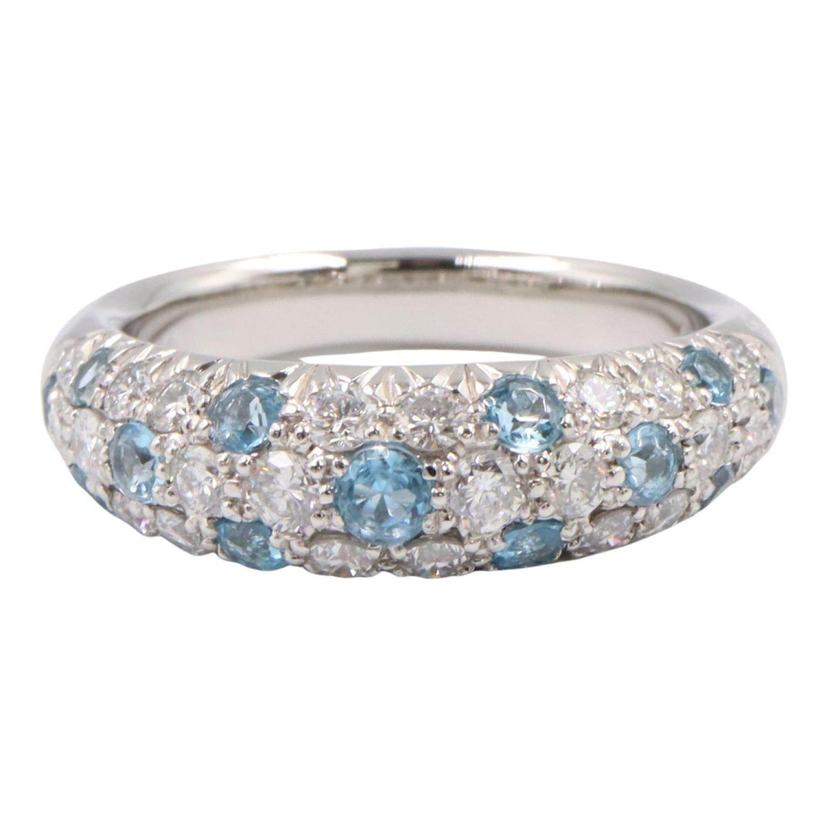 Platinum Blue Topaz Ring – side view