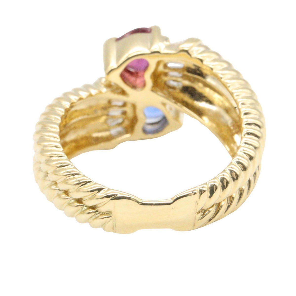18K Yellow Gold Multi Gemstone Diamond Ring – top view