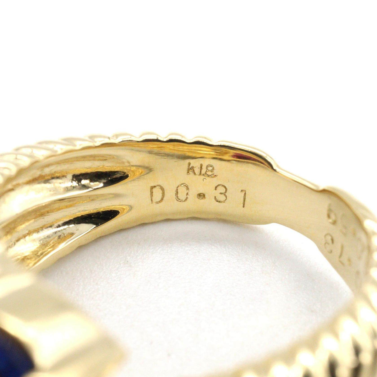18K Yellow Gold Multi Gemstone Diamond Ring – inside band