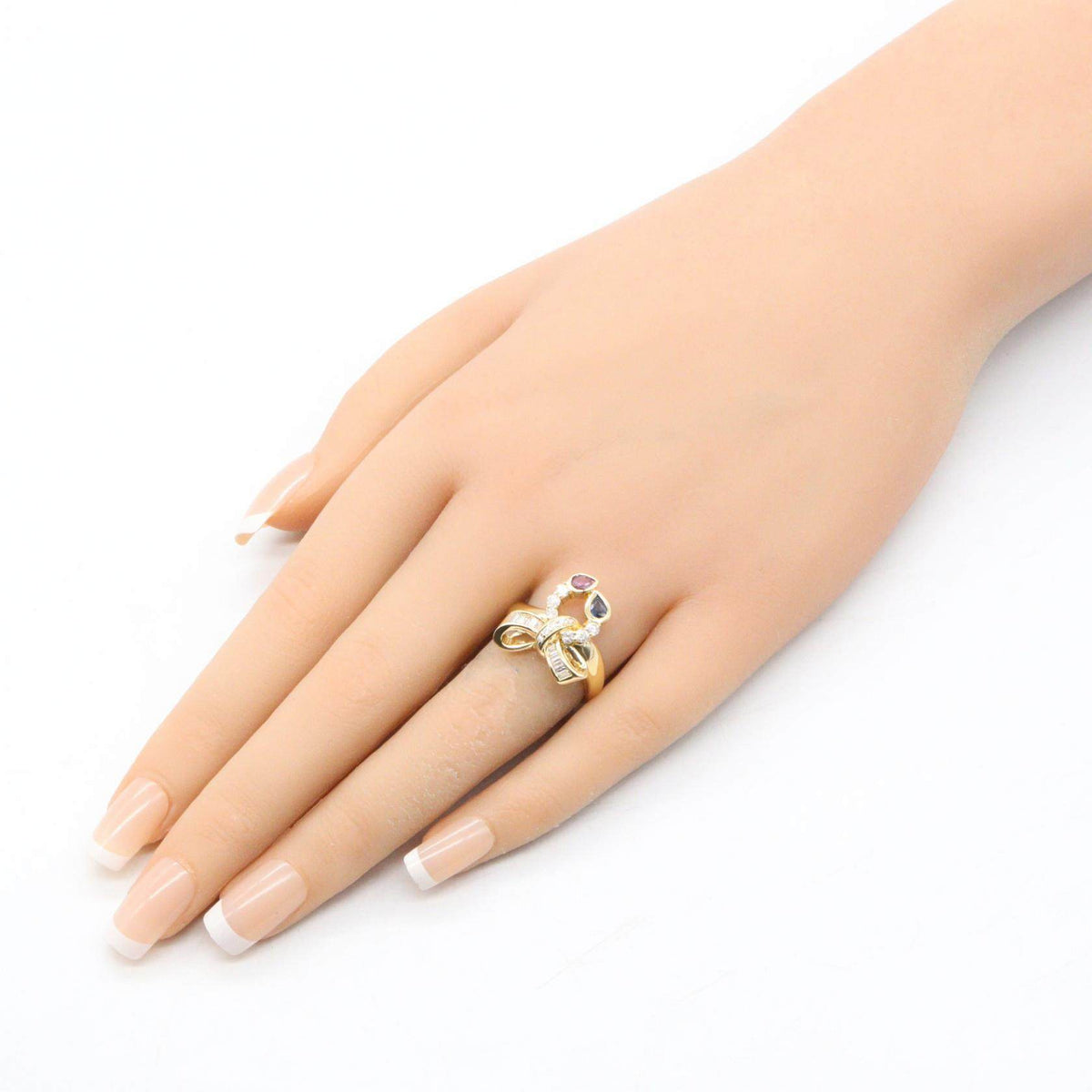 18K Yellow Gold Multi Gemstone Diamond Ring – image 8