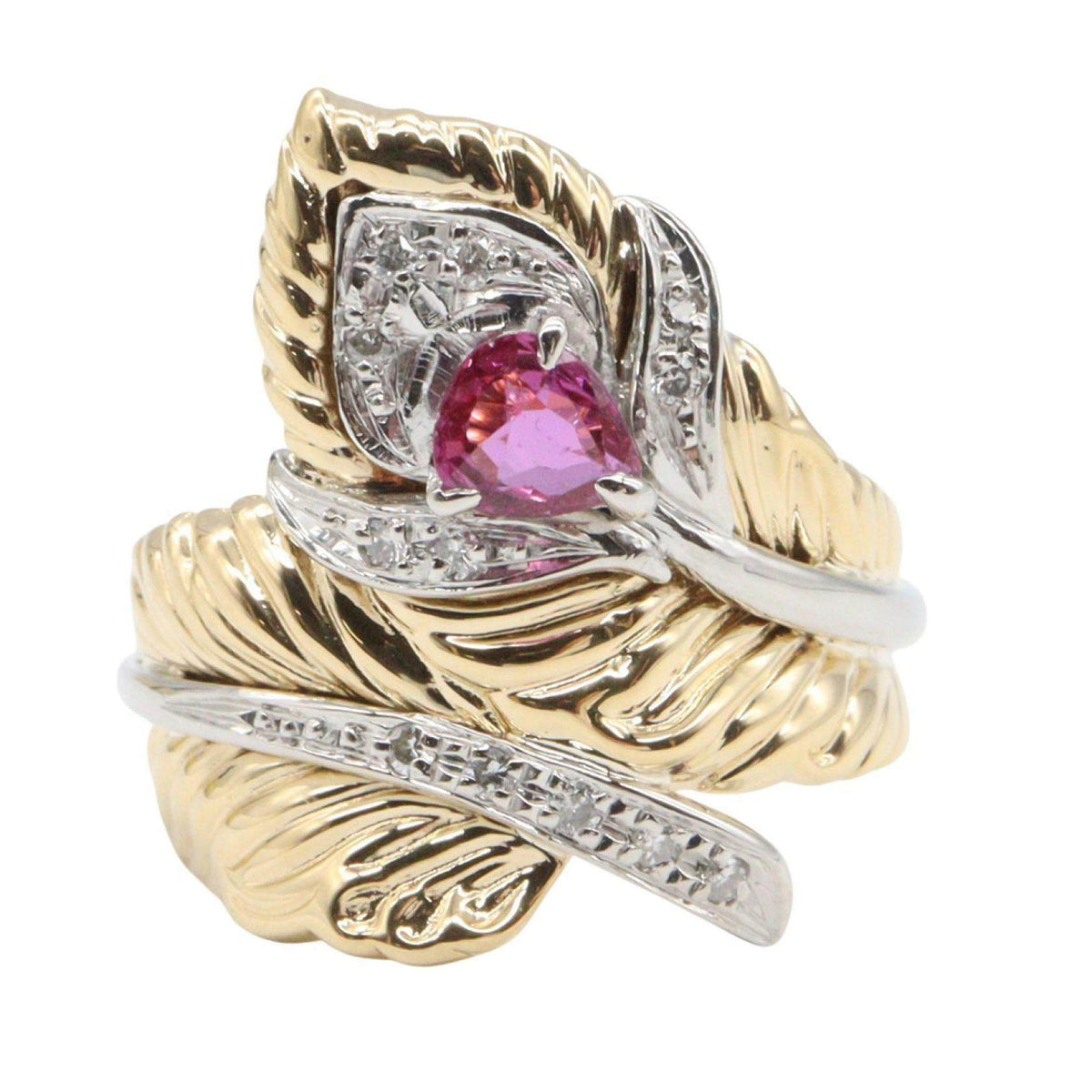 Platinum Diamond Ruby Ring – side view