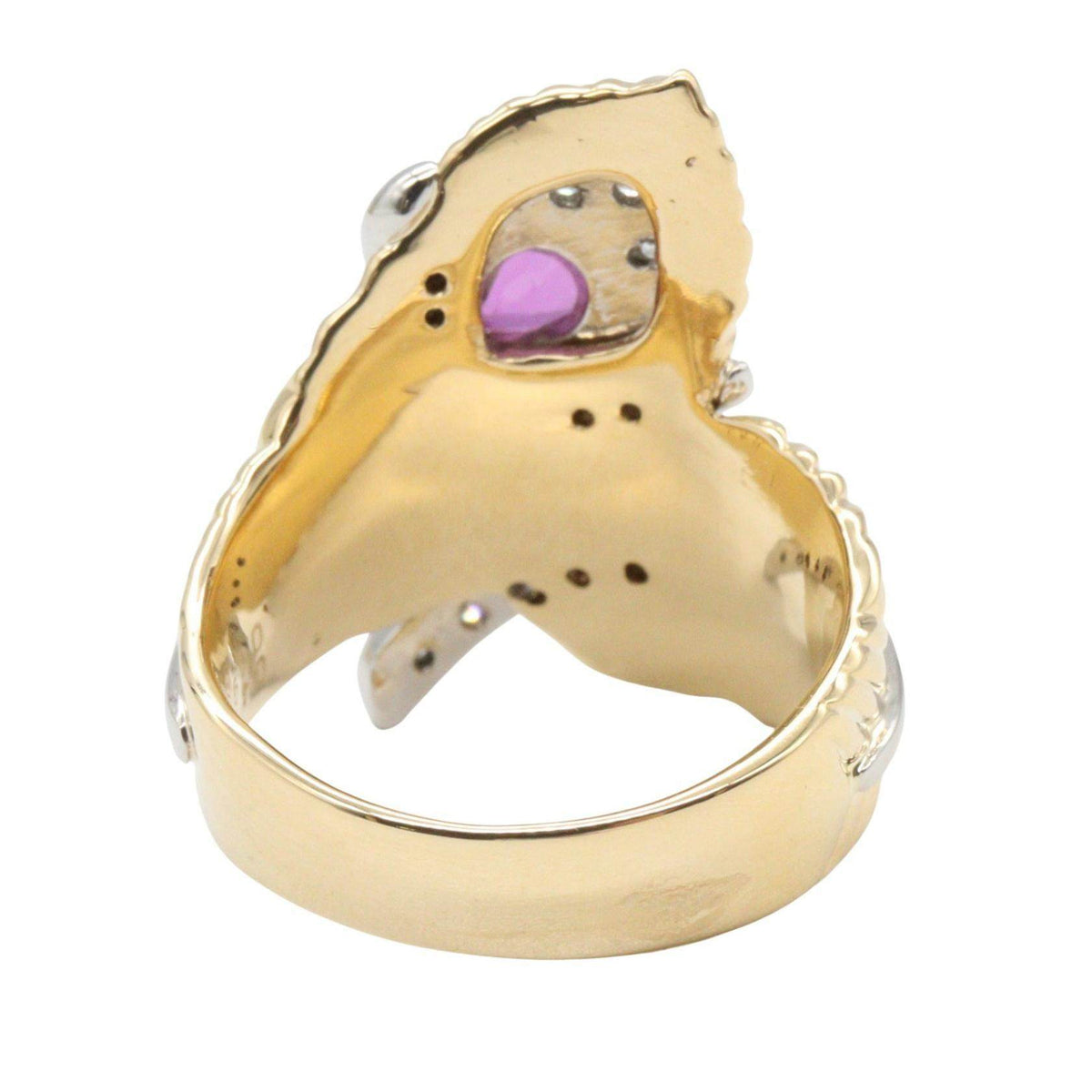 Platinum Diamond Ruby Ring – top view