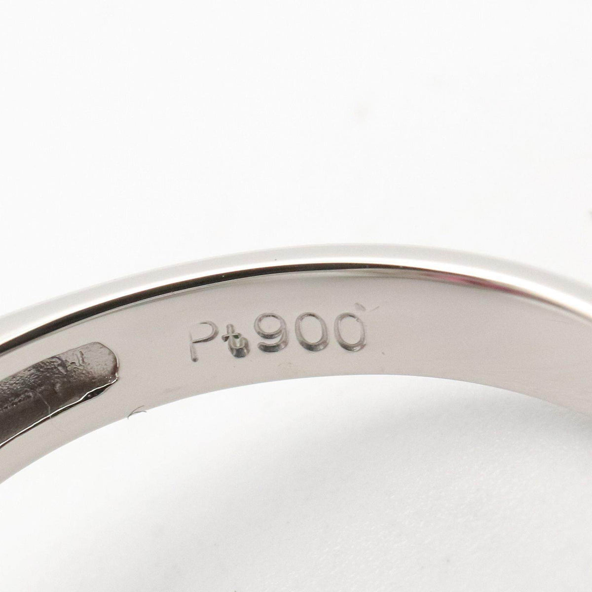 Platinum Diamond Garnet Ring – inside band