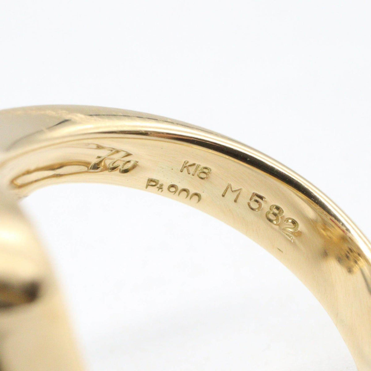 Platinum Cut Diamond Ruby Emerald Ring – inside band