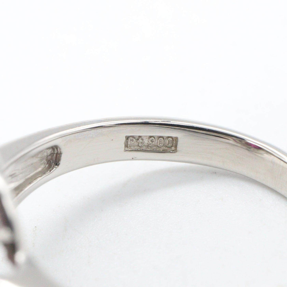 Platinum Diamond Ruby Ring – inside band