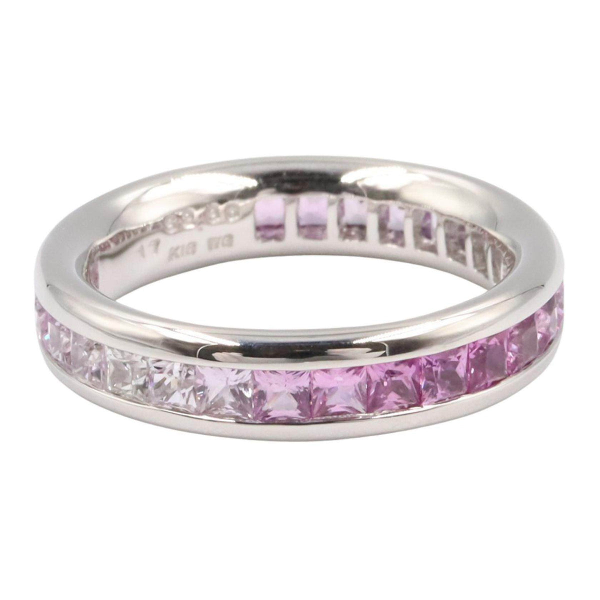 18K White Gold Sapphire Ring – top view