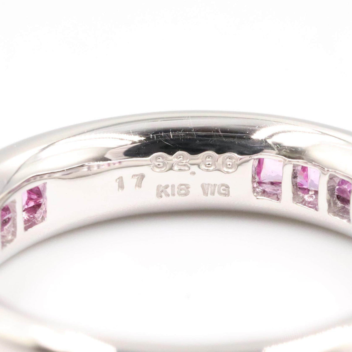 18K White Gold Sapphire Ring – inside band