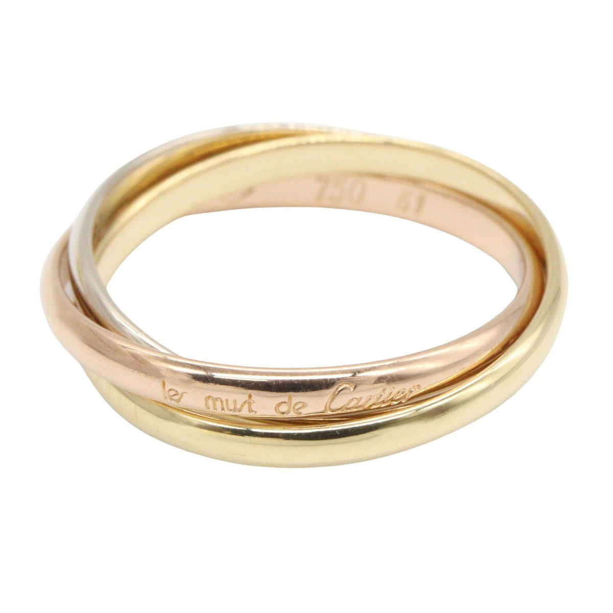 Cartier Trinity Three Color 18K Yellow Gold Ring – front view