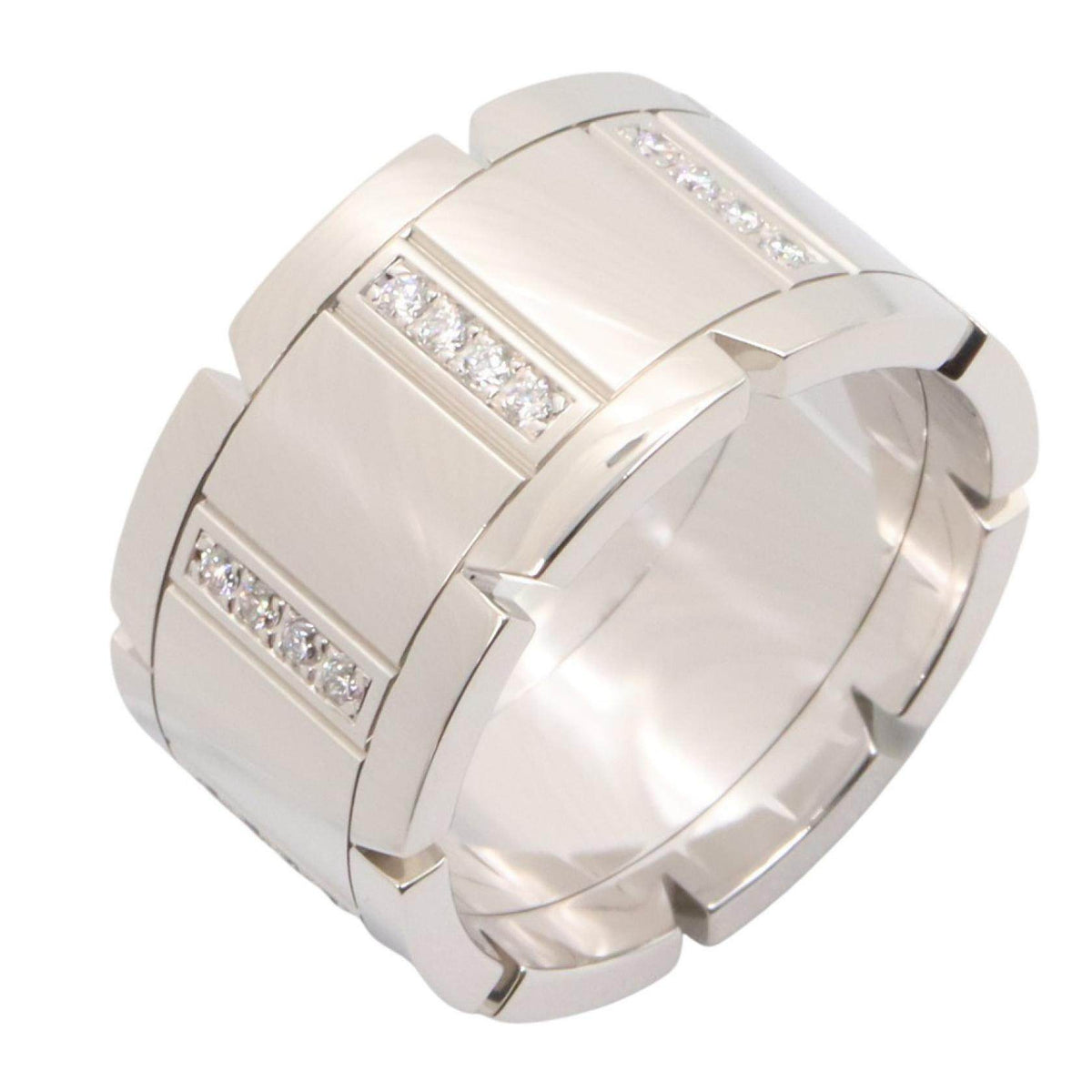 Cartier Tank Francaise 18K White Gold Diamond Ring – front view
