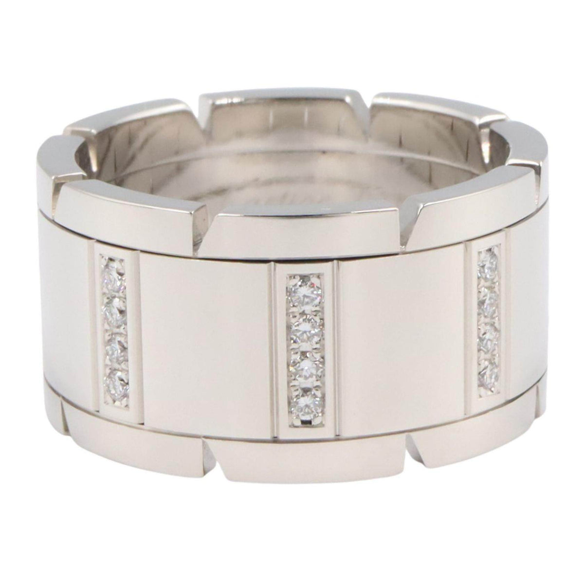 Cartier Tank Francaise 18K White Gold Diamond Ring – side view