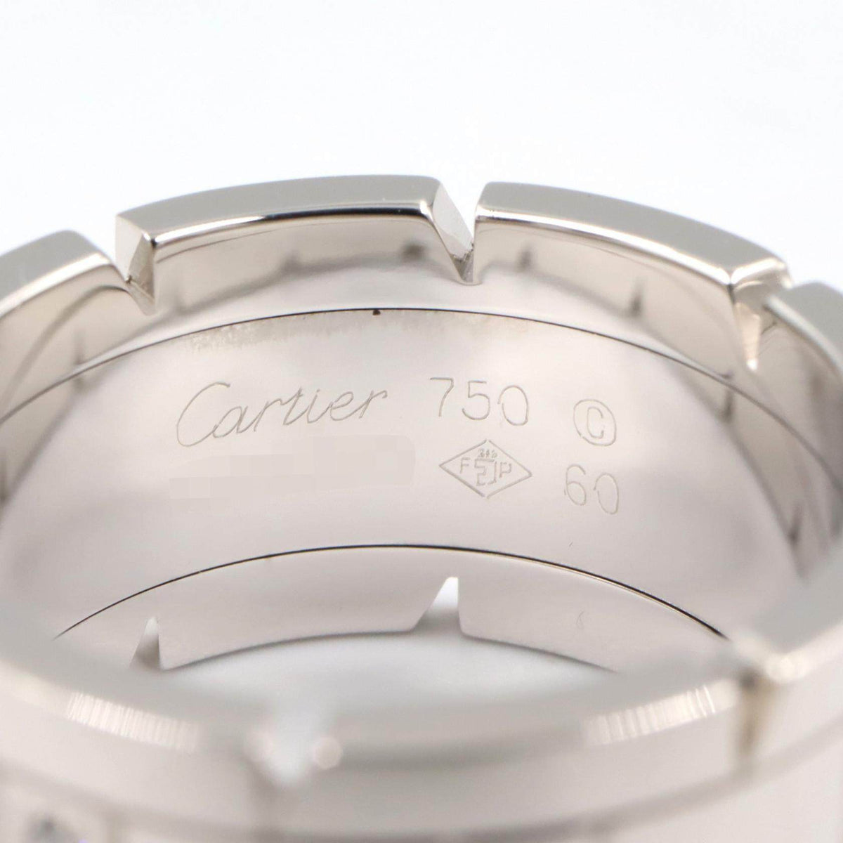 Cartier Tank Francaise 18K White Gold Diamond Ring – top view