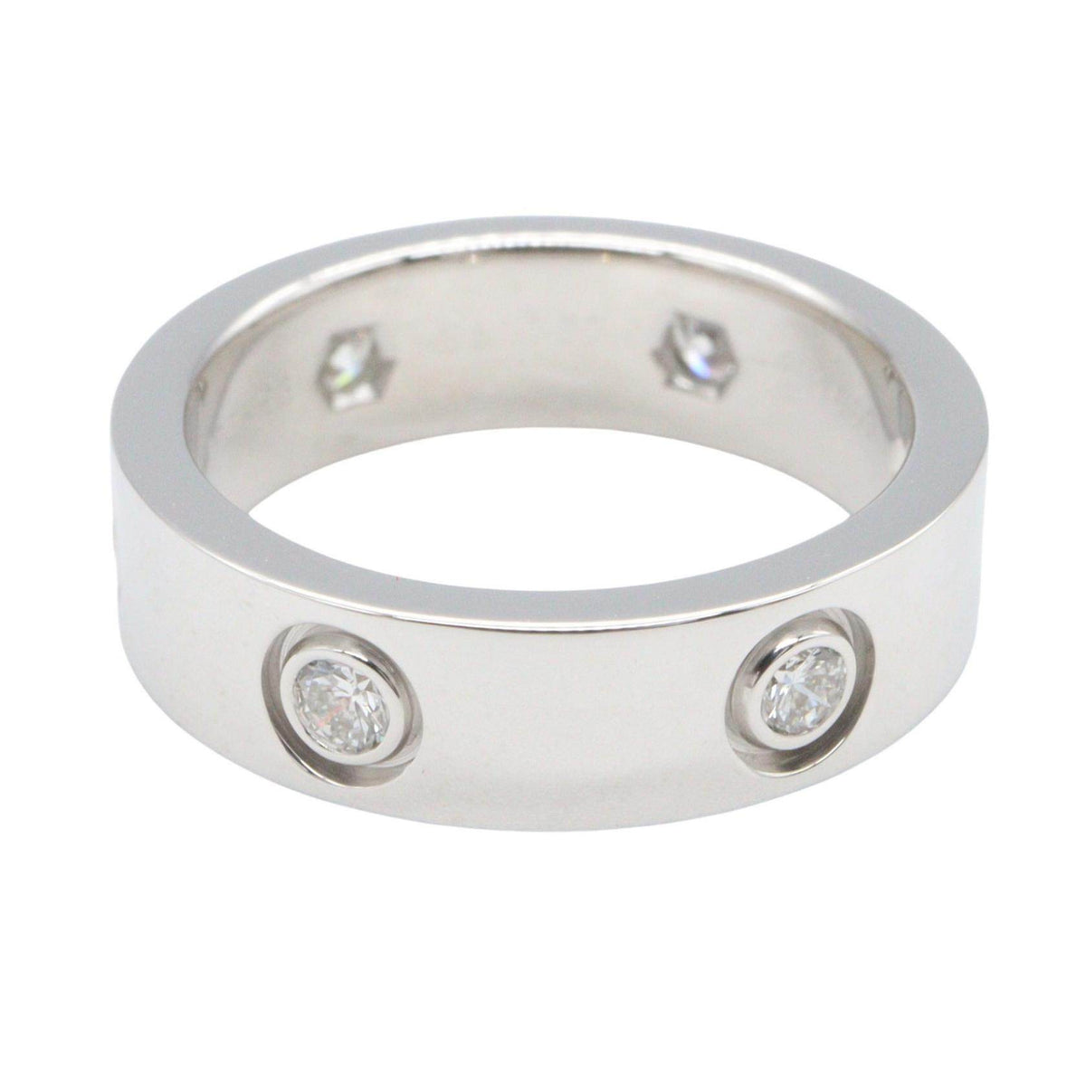 Cartier Love 18K White Gold Diamond Ring – top view