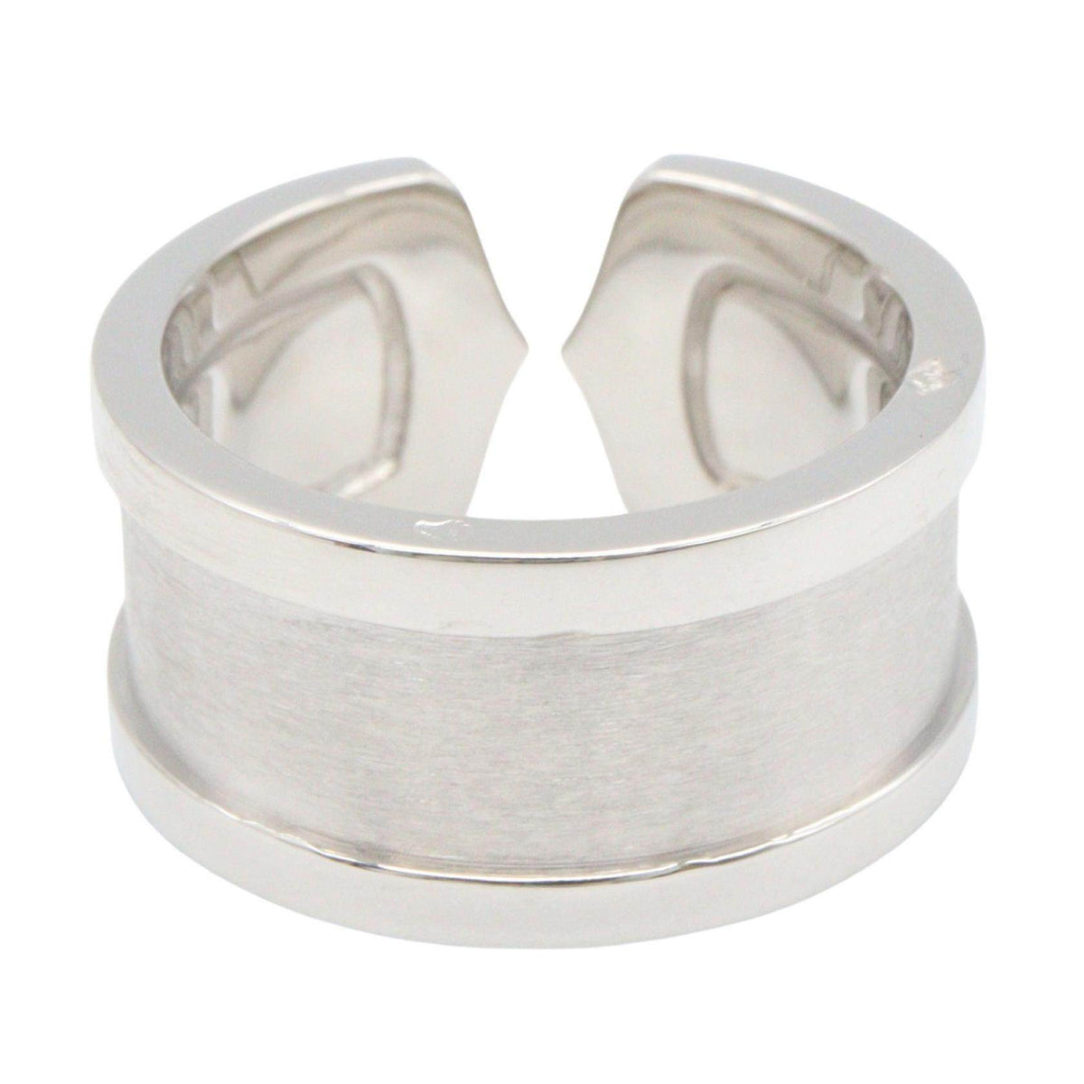 Cartier C2 Wide 18K White Gold Diamond Ring – top view