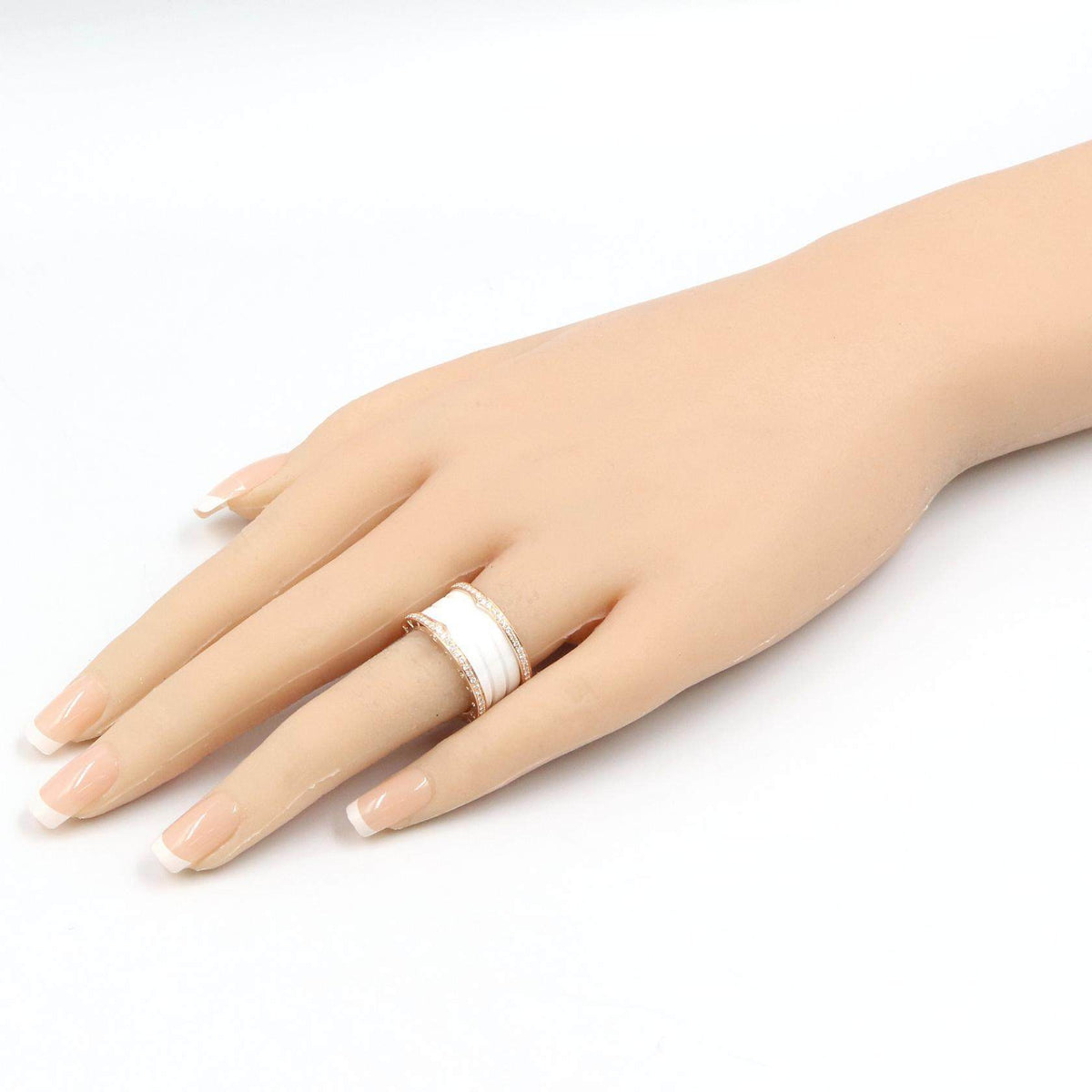 Bulgari B-zero1 Ceramic 18K Rose Gold Diamond Ring – image 16