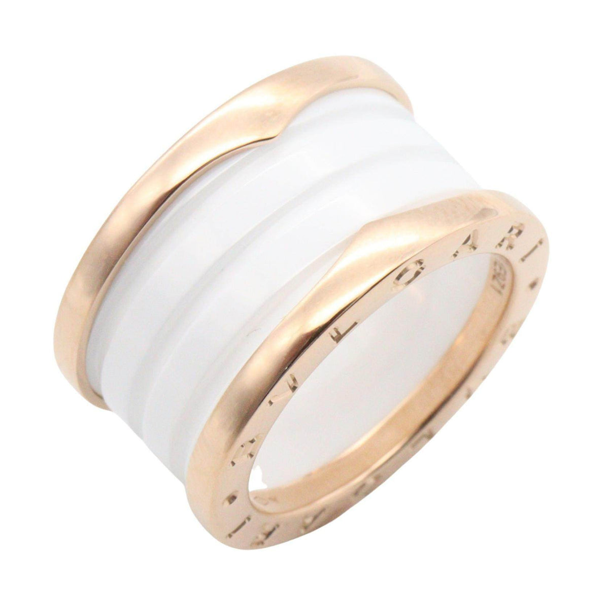 Bulgari B-zero1 Ceramic 4 Band 18K Rose Gold Ring – front view