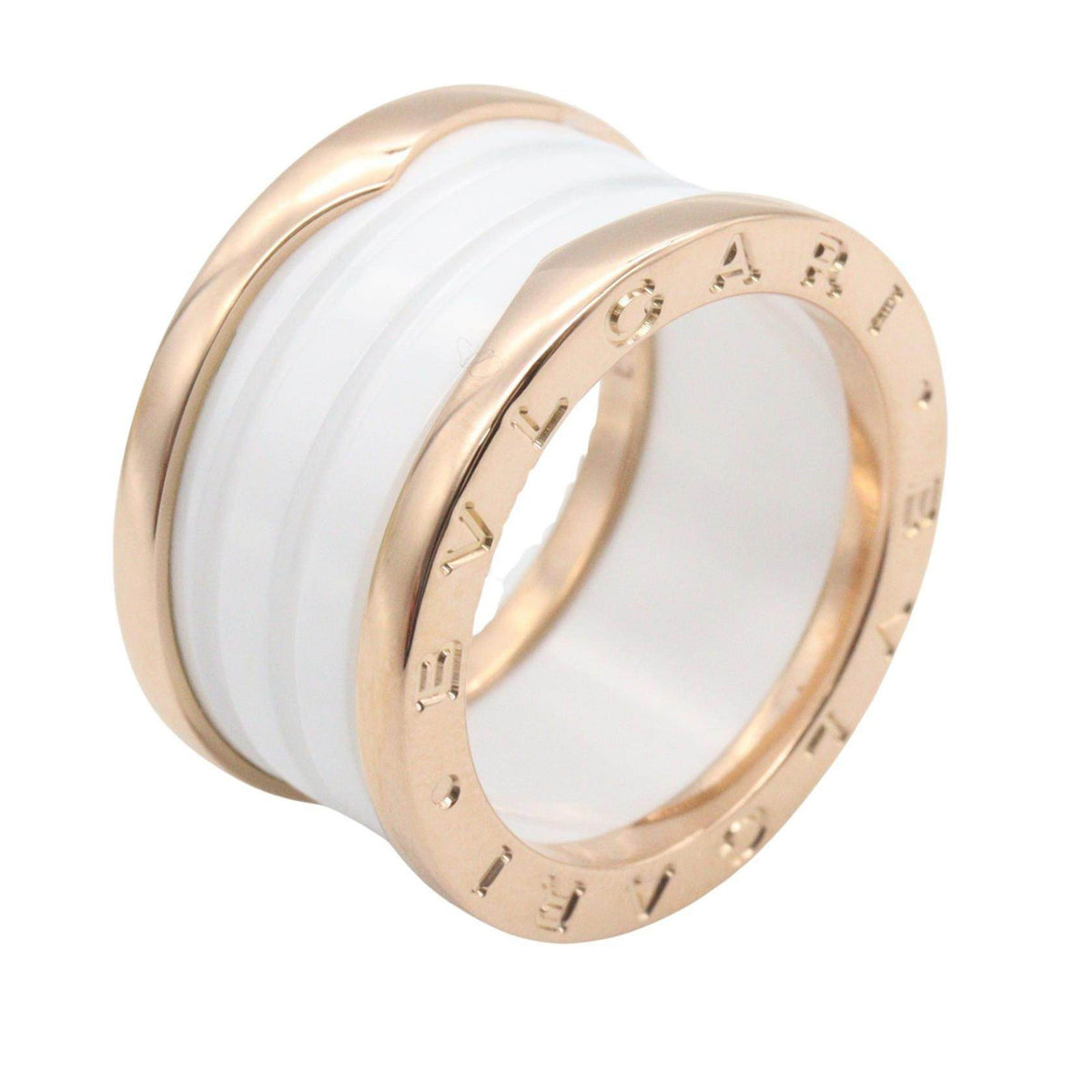 Bulgari B-zero1 Ceramic 4 Band 18K Rose Gold Ring – top view