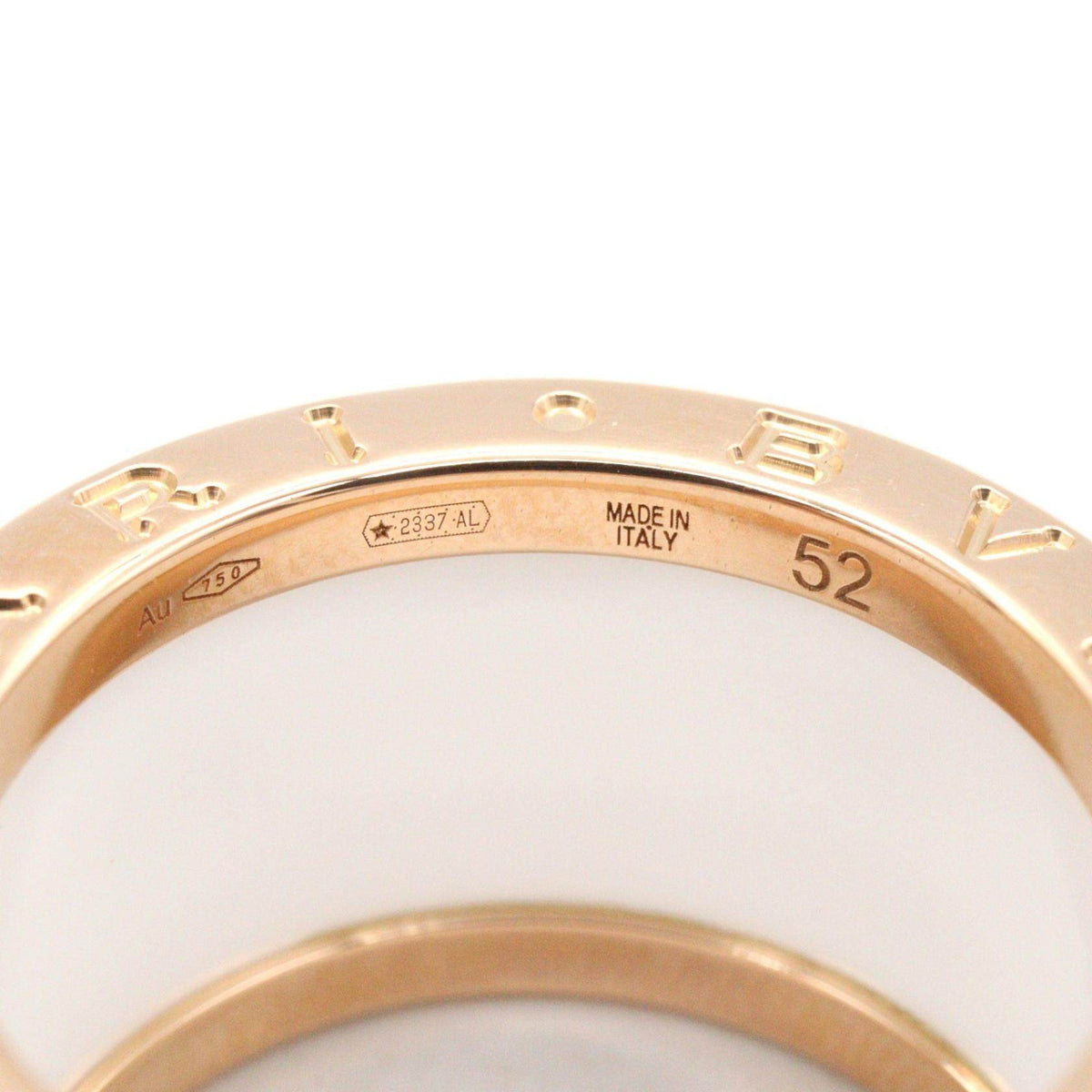 Bulgari B-zero1 Ceramic 4 Band 18K Rose Gold Ring – inside band