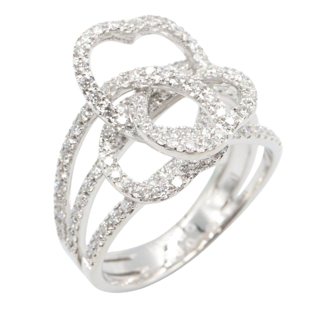 18K White Gold Diamond Ring – front view