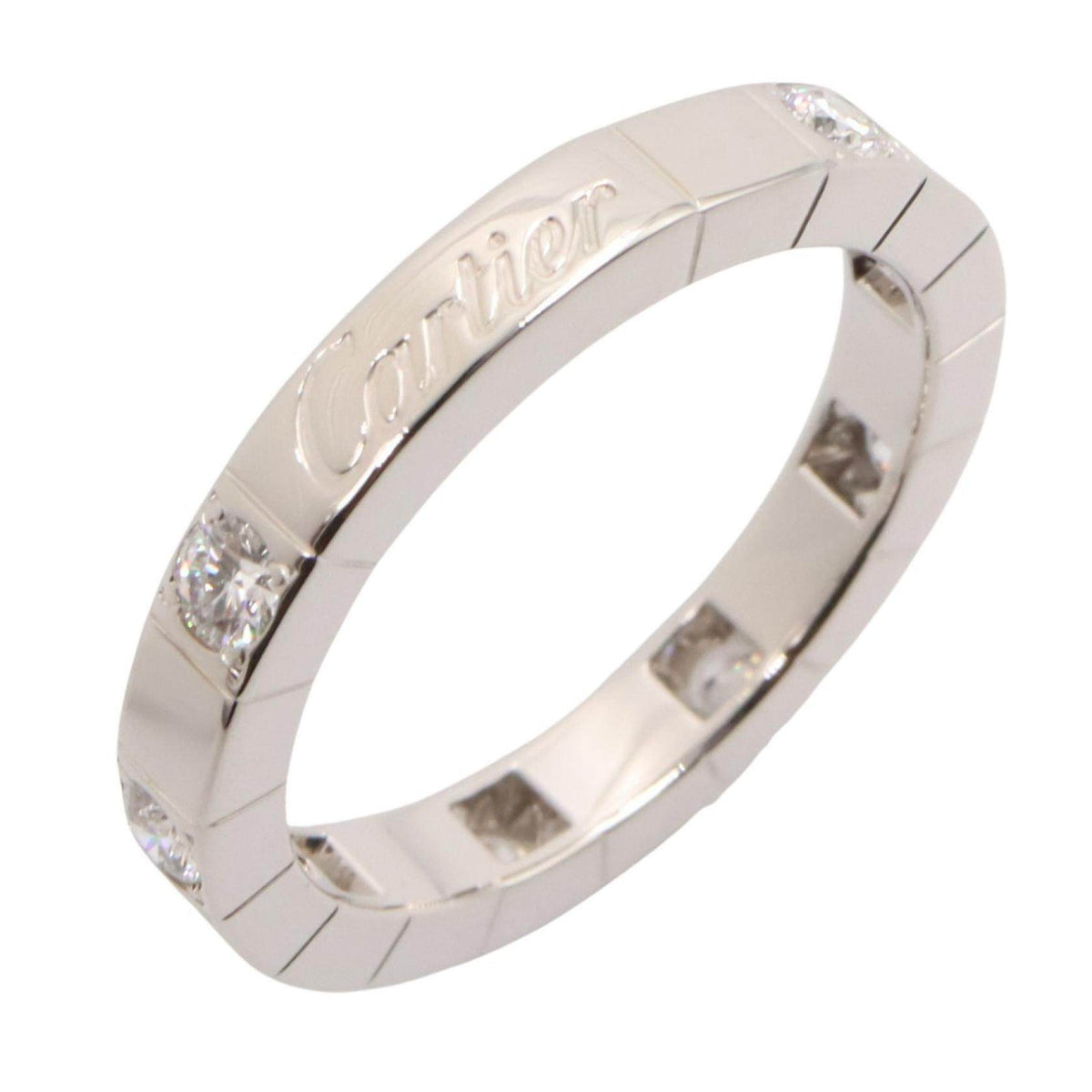 Cartier Lanieres 18K White Gold Diamond Ring – front view