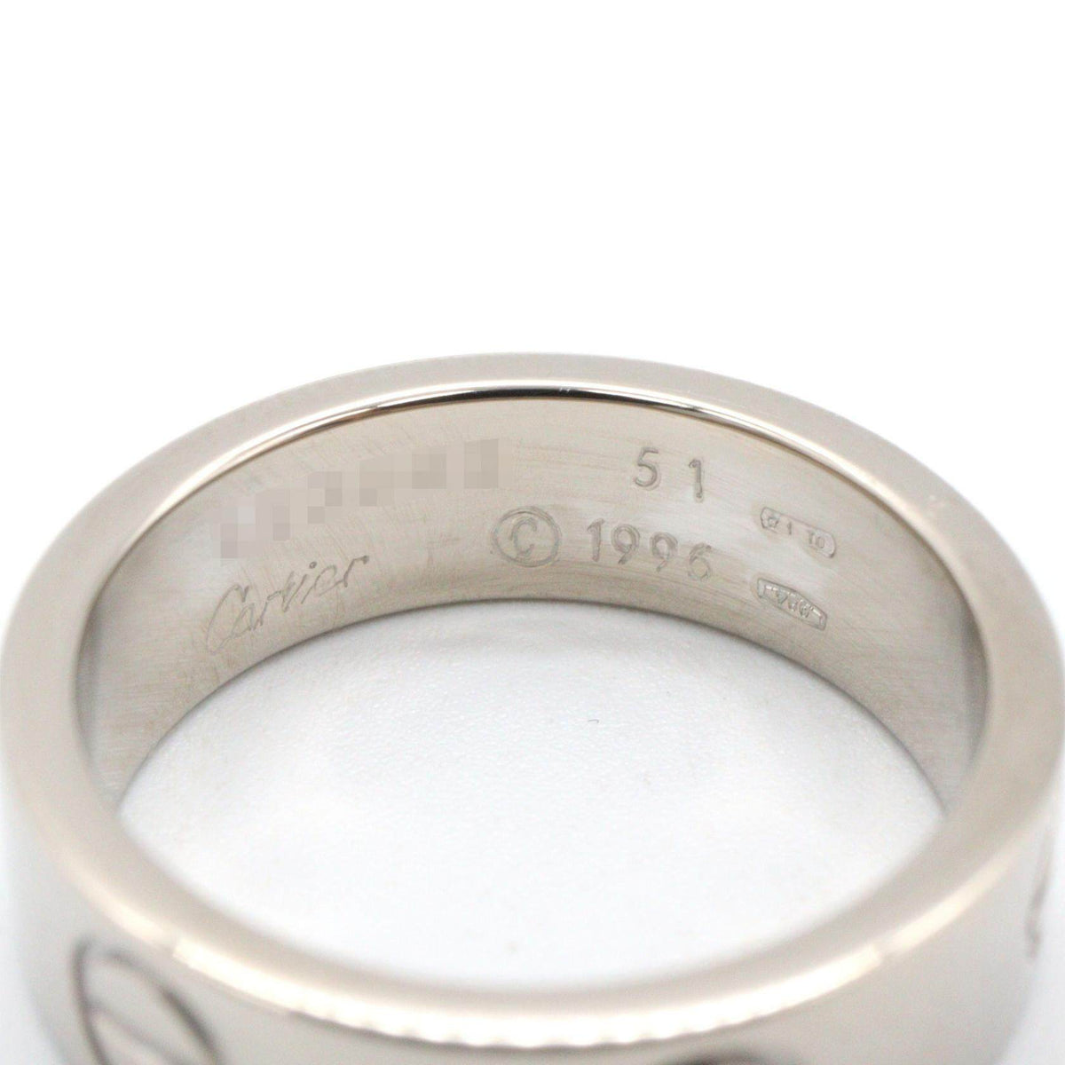 Cartier Love 18K White Gold Ring – top view