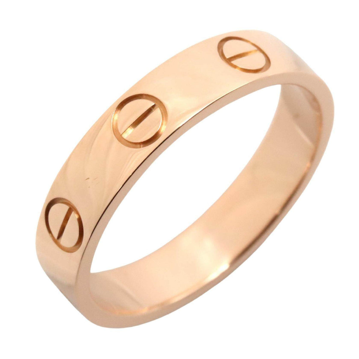 Cartier Mini Love 18K Rose Gold Diamond Ring – front view