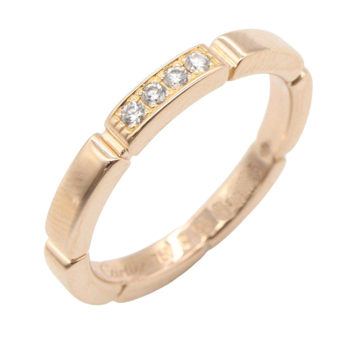 Cartier Maillon Panthere 18K Rose Gold Diamond Ring – front view