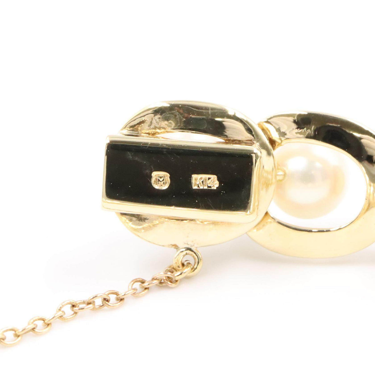 Mikimoto 14K Yellow Gold Pearl Bracelet – side view