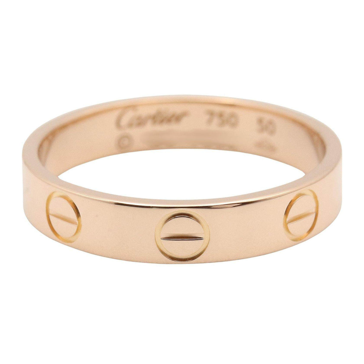 Cartier Mini Love 18K Rose Gold Ring – top view