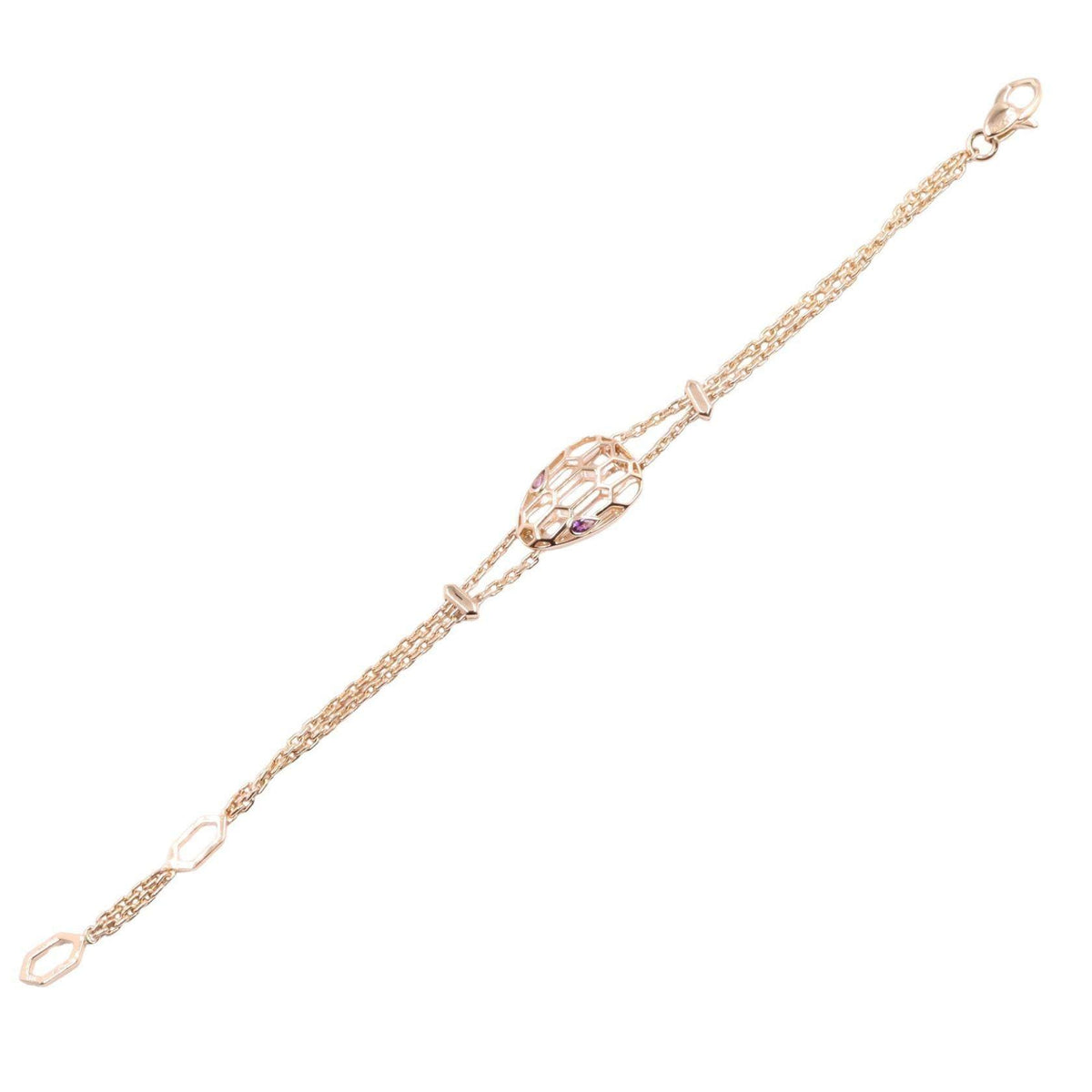 Bulgari Serpenti 18K Rose Gold Amethyst Bracelet – clasp detail