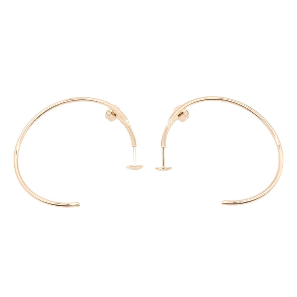 Cartier Juste Un Clou 18K Rose Gold Diamond Earrings – detail view