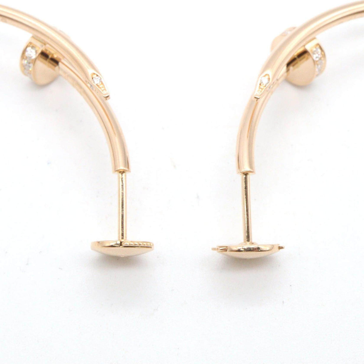 Cartier Juste Un Clou 18K Rose Gold Diamond Earrings – side view