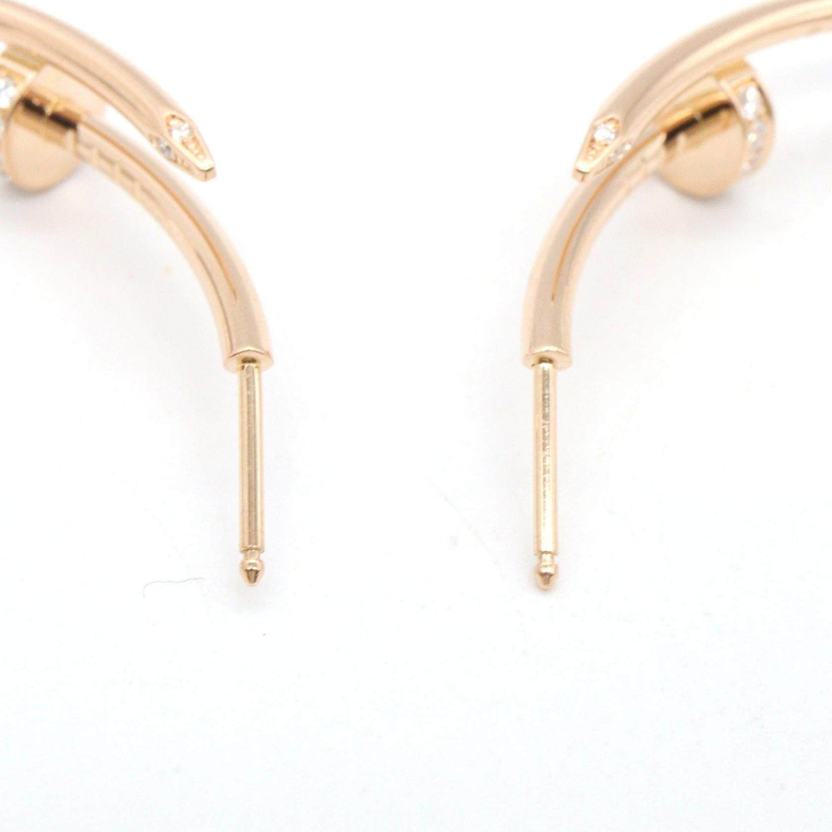 Cartier Juste Un Clou 18K Rose Gold Diamond Earrings – back and fastening