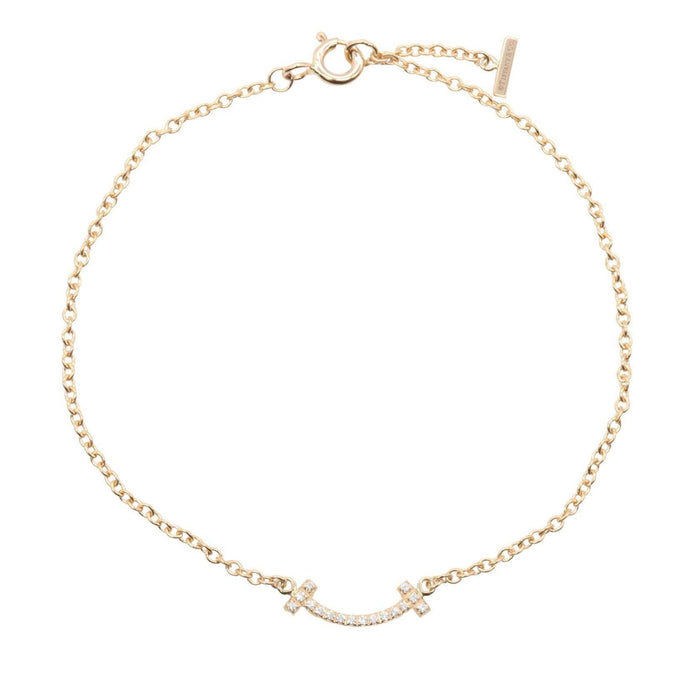 Tiffany & Co. T Smile Mini 18K Rose Gold Diamond Bracelet – front view