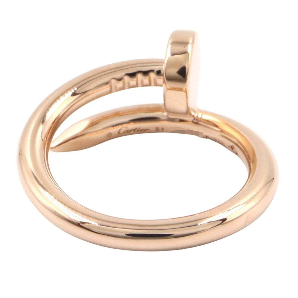 Cartier Juste Un Clou 18K Rose Gold Ring – top view