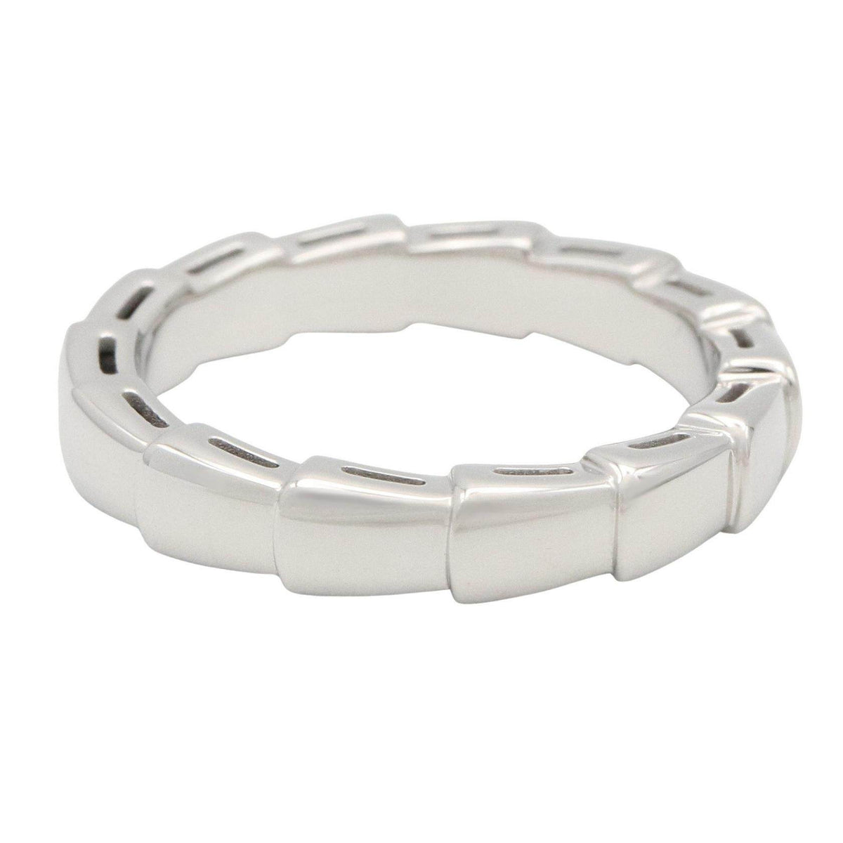 Bulgari Serpenti Viper 18K White Gold Ring – top view