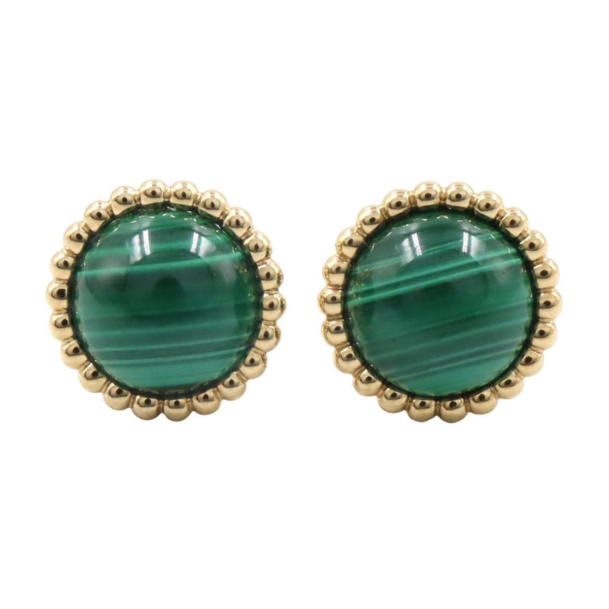 Van Cleef & Arpels Perlée Couleurs 18K Yellow Gold Garnet Earrings – front view