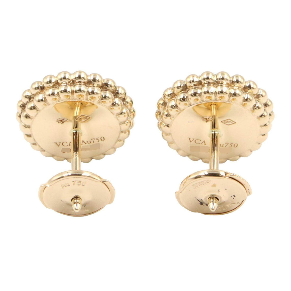 Van Cleef & Arpels Perlée Couleurs 18K Yellow Gold Garnet Earrings – detail view