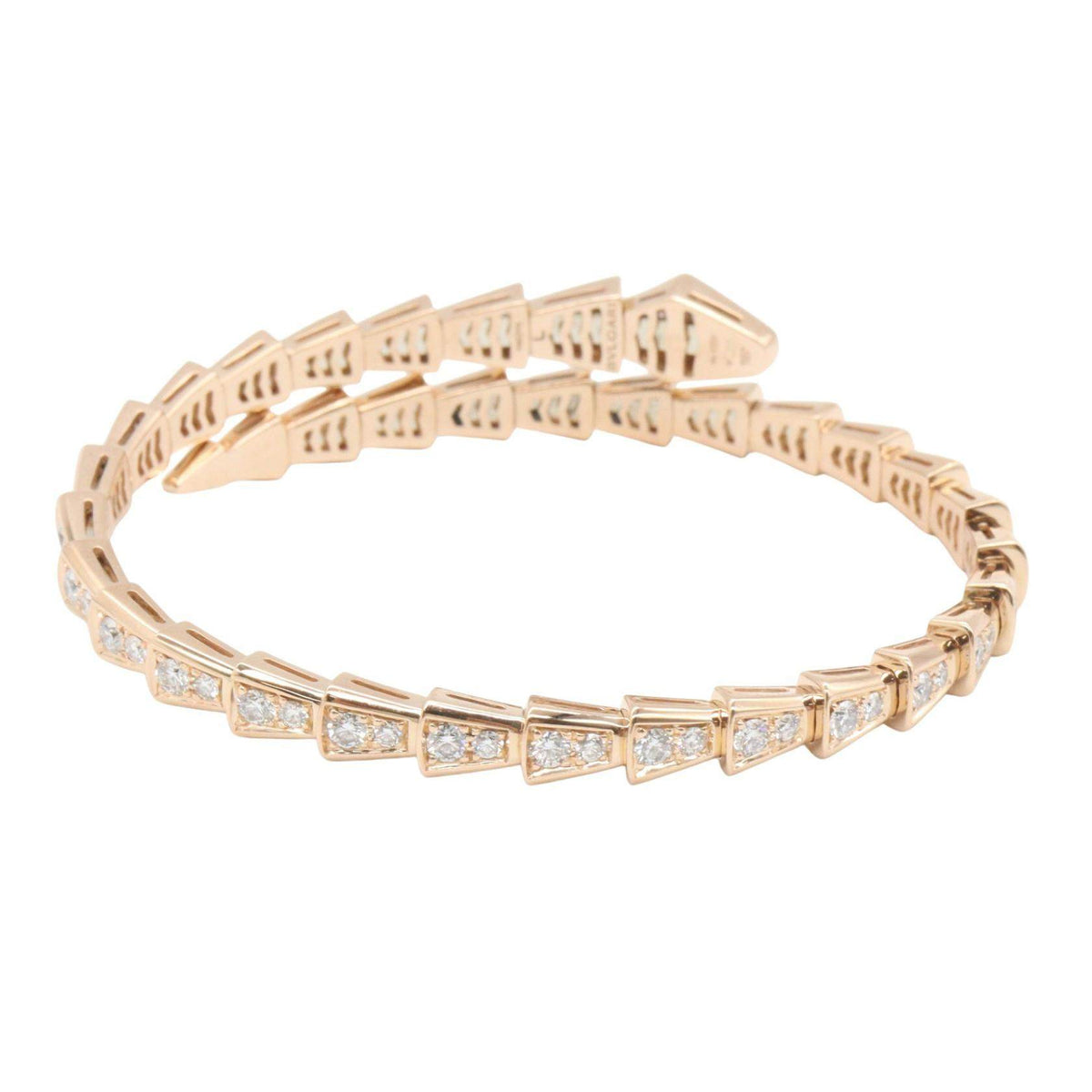 Bulgari Serpenti Viper 18K Rose Gold Diamond Bracelet – detail view
