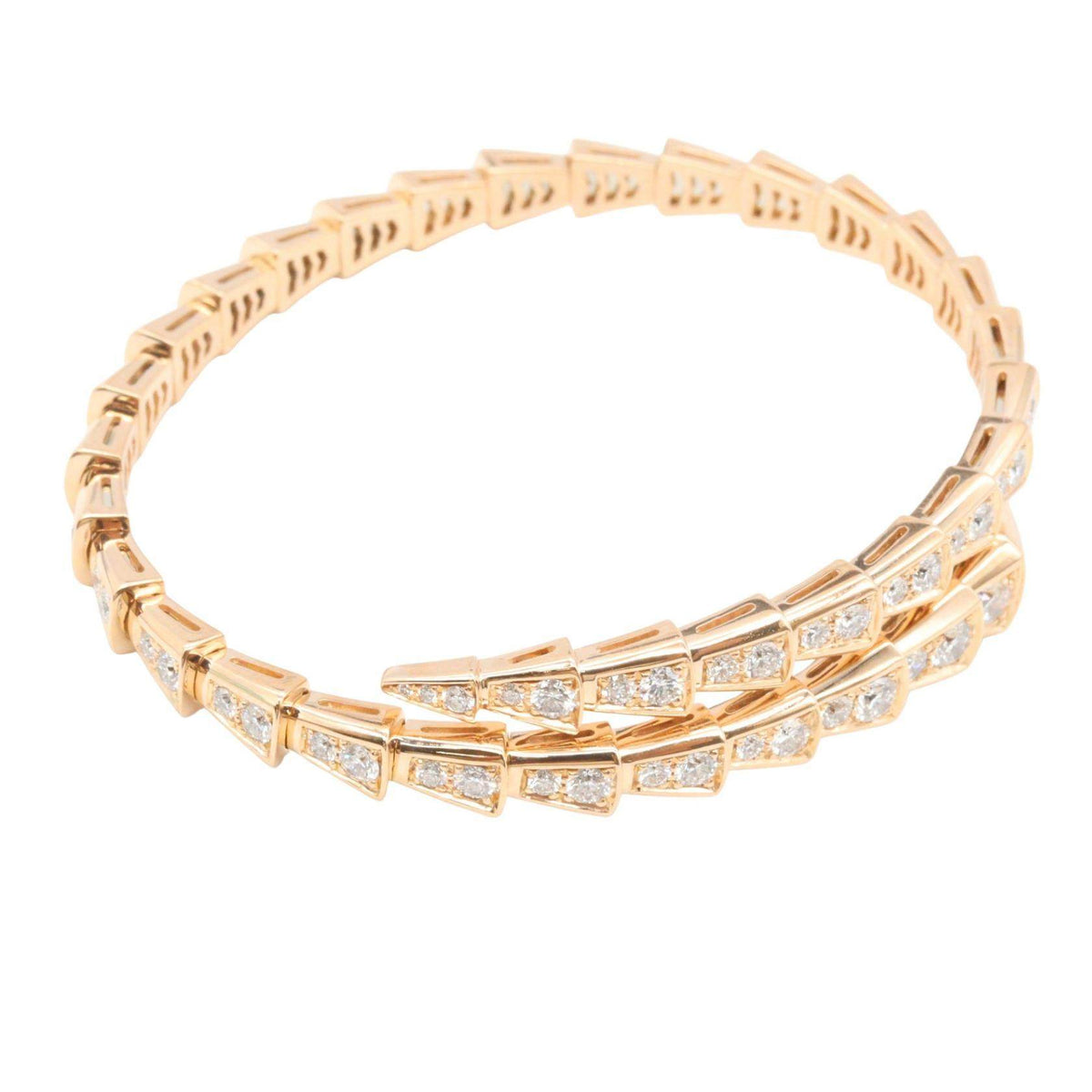 Bulgari Serpenti Viper 18K Rose Gold Diamond Bracelet – clasp detail