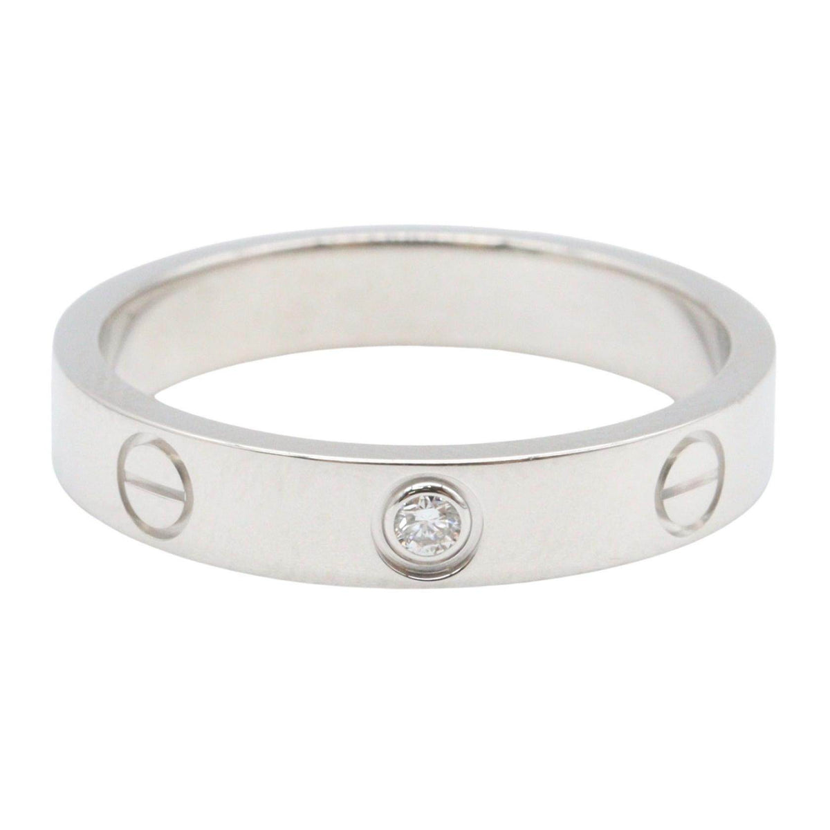 Cartier Mini Love 18K White Gold Diamond Ring – side view
