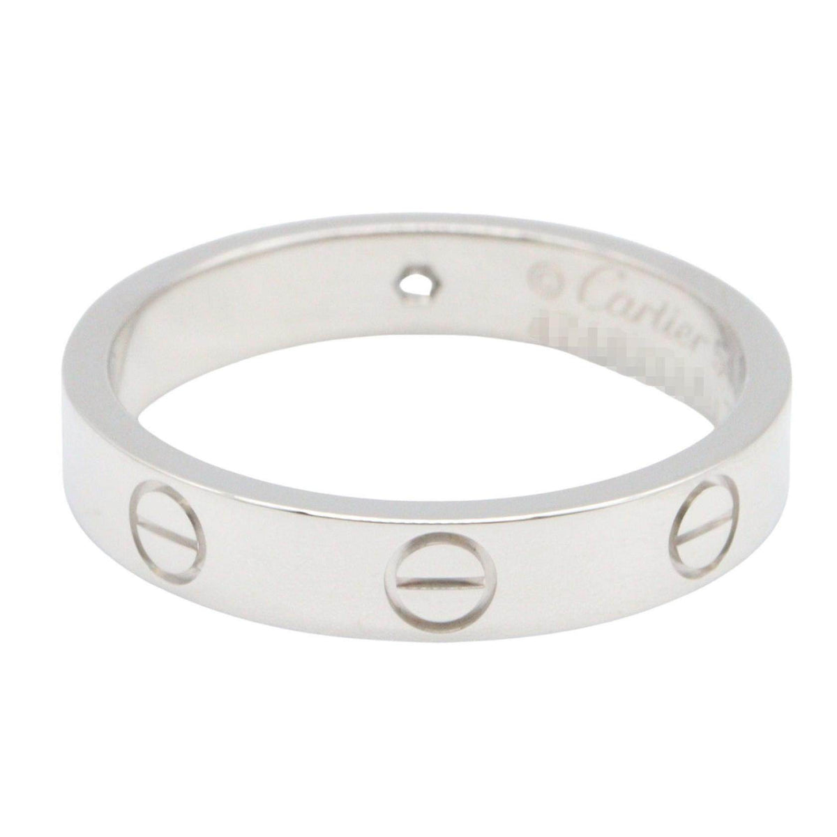 Cartier Mini Love 18K White Gold Diamond Ring – top view